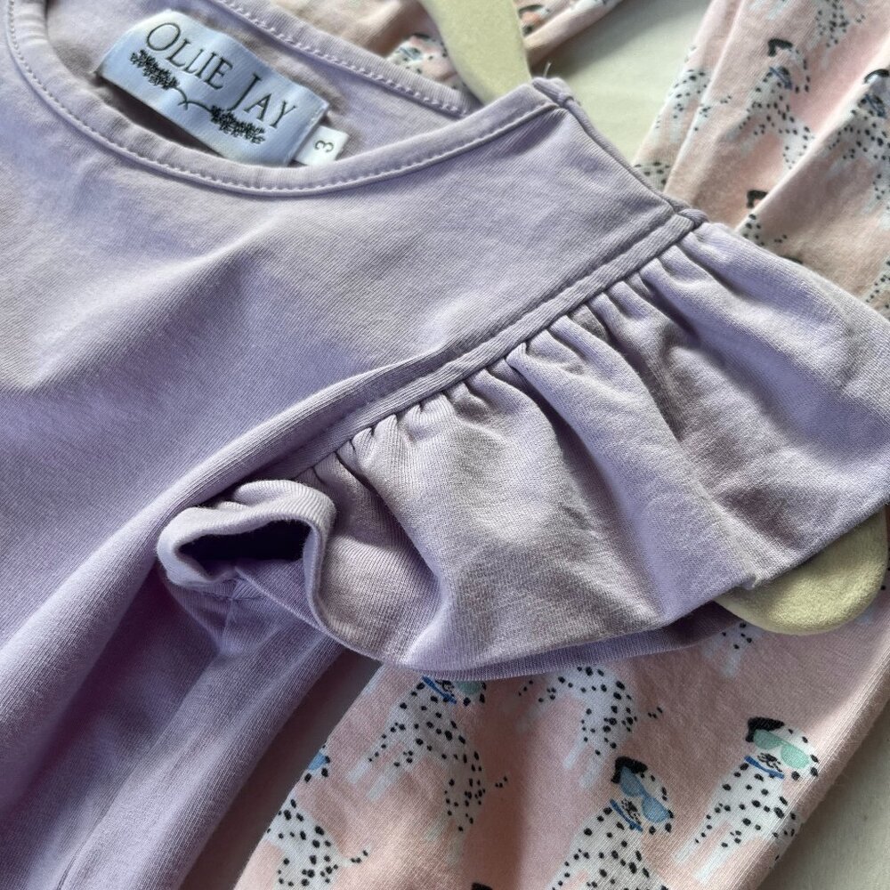 Girl - 3T - Ollie Jay Cool Dalmatian Purple & Pink Set